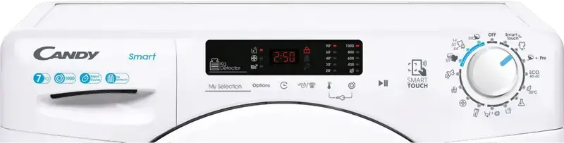 Candy CS4 1072DE/1-S Front-Load Washing Machine, 7kg Capacity, 1000 RPM, 16 Programs, NFC simply-Fi, White, 60x85x45 cm