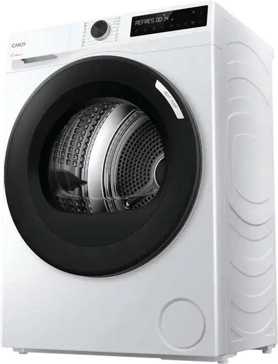 Uscator de rufe Candy BRS 8N2BX-S ProDry 500 cu pompa de caldura, capacitate 8kg, clasa energetica D, Wi-Fi, Bluetooth, hOn App, AI Smart Move, Alb/Negru
