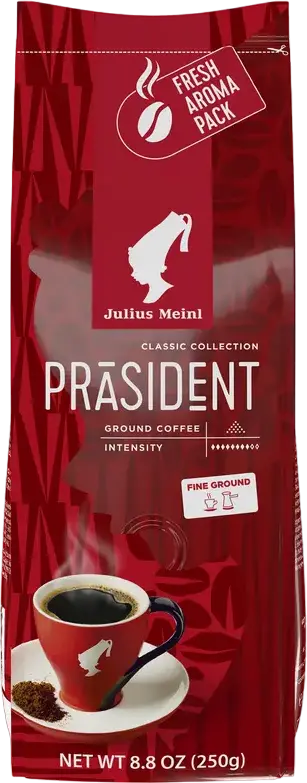Молотый кофе Julius Meinl President Classic Collection, 100% арабика, средняя обжарка, мелкий помол, с нотками темного шоколада, 250 г