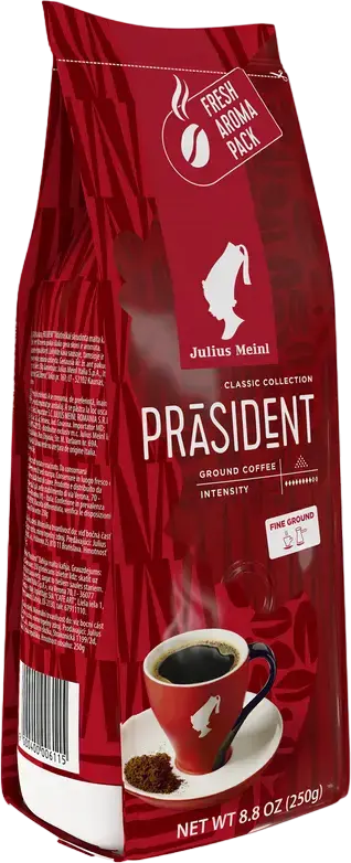 Молотый кофе Julius Meinl President Classic Collection, 100% арабика, средняя обжарка, мелкий помол, с нотками темного шоколада, 250 г