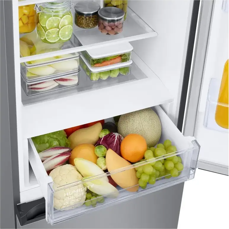 Samsung RB38C600DSA Freestanding Combi Refrigerator, 390L Capacity, No Frost, Digital Inverter, SpaceMax, WiFi SmartThings, AI Energy Mode, Silver