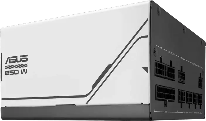 ASUS Prime AP-850G Power Supply, 850W 80 Plus Gold, ATX 3.1 PCIe Gen 5.1, Fully Modular PSU, Active PFC, White