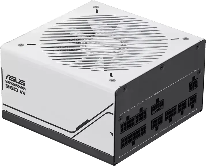 ASUS Prime AP-850G Power Supply, 850W 80 Plus Gold, ATX 3.1 PCIe Gen 5.1, Fully Modular PSU, Active PFC, White