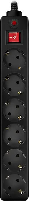 Prelungitor electric SVEN Optima, 6 Prize, 1,8m, Negru