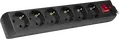 SVEN Optima 6 Surge Protector Power Strip, 6 Sockets CEE 7/4, 1.8m Cord, 2.3kW Max Load, Overload and Short Circuit Protection, Black