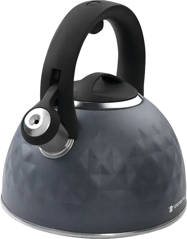 Polaris Kontur-3L Whistling Kettle, 3L Stainless Steel 18/10, Induction Compatible, UNIFORM HEAT Technology, Bakelite Handle, Gray