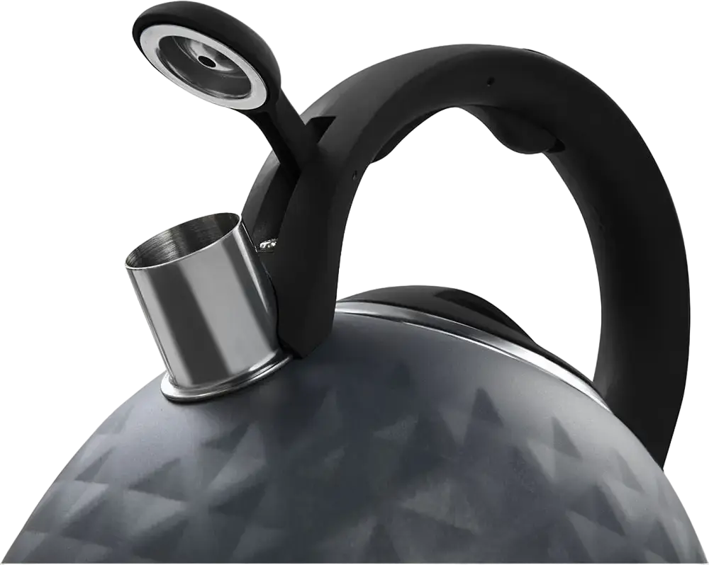 Polaris Kontur-3L Whistling Kettle, 3L Stainless Steel 18/10, Induction Compatible, UNIFORM HEAT Technology, Bakelite Handle, Gray
