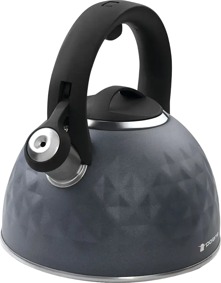 Polaris Kontur-3L Whistling Kettle, 3L Stainless Steel 18/10, Induction Compatible, UNIFORM HEAT Technology, Bakelite Handle, Gray