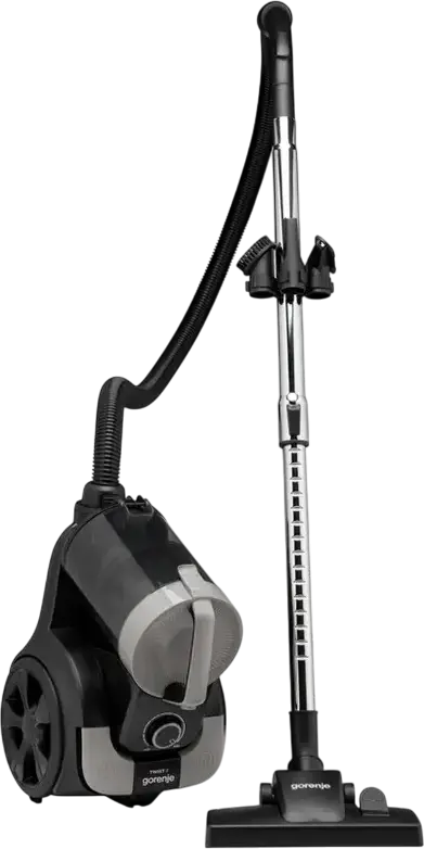 Gorenje VCE01TABKG Twist II Bagless Vacuum Cleaner, 950W, 140W Suction, 3.3L Container, Double HEPA Filtration, Multicyclonic Power, Black