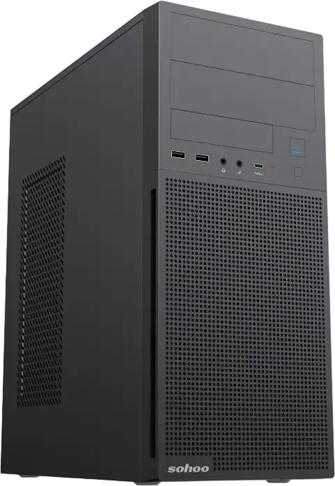 Carcasă PC Sohoo 2816BK, Midi-Tower, ATX, Negru