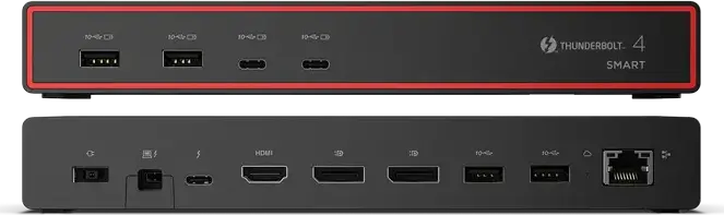 Док-станция Lenovo ThinkPad Thunderbolt 4 Smart Dock Gen2 7500, 12 портов, 40 Гбит/с, PD 100 Вт, поддержка 8K@60Гц/4K@144Гц, адаптер 135 Вт, черный