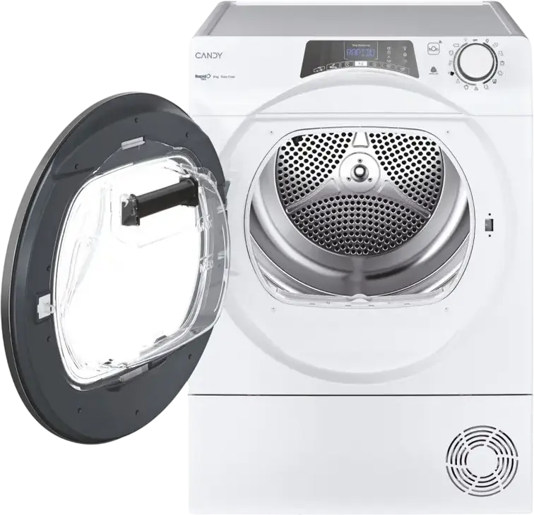 Candy RapidÓ PRO RPE H8A2TRE-S Uscator Rufe cu Pompa de Caldura, Capacitate 8 kg, Clasa Energetica A++, Wi-Fi, hOn App, Display LED, Alb