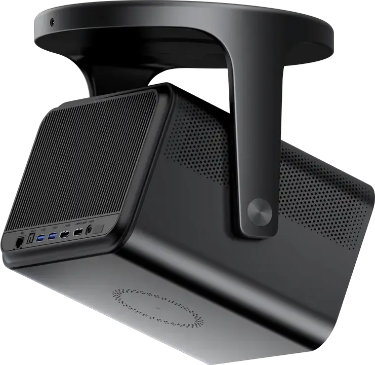Proiector Mini Laser Hisense C3 4K UHD, Sursa Tripla Laser, 2500 ANSI Lumeni, DLP, HDR10+, Dolby Vision, IMAX Enhanced, Suport Gimbal 360, Argintiu