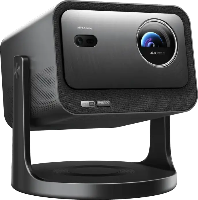 Proiector Mini Laser Hisense C3 4K UHD, Sursa Tripla Laser, 2500 ANSI Lumeni, DLP, HDR10+, Dolby Vision, IMAX Enhanced, Suport Gimbal 360, Argintiu