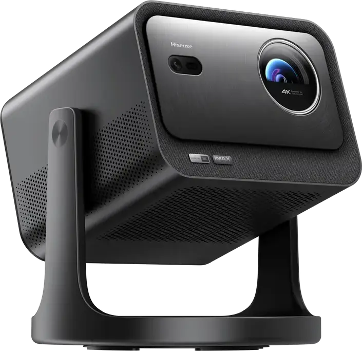 Proiector Mini Laser Hisense C3 4K UHD, Sursa Tripla Laser, 2500 ANSI Lumeni, DLP, HDR10+, Dolby Vision, IMAX Enhanced, Suport Gimbal 360, Argintiu