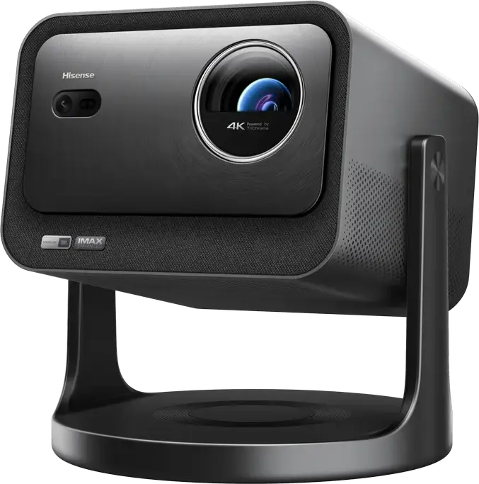Proiector Mini Laser Hisense C3 4K UHD, Sursa Tripla Laser, 2500 ANSI Lumeni, DLP, HDR10+, Dolby Vision, IMAX Enhanced, Suport Gimbal 360, Argintiu
