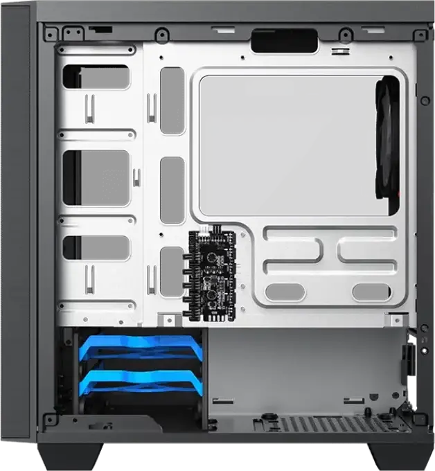 Gamemax Aero Mini H607 Mini-Tower Case, Micro-ATX/Mini-ITX, Tempered Glass, 4x 120mm ARGB Fans, Rainbow Controller, Black, SPCC 0.6mm