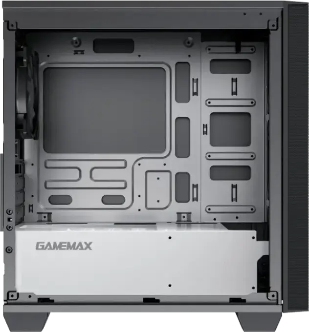 Gamemax Aero Mini H607 Mini-Tower Case, Micro-ATX/Mini-ITX, Tempered Glass, 4x 120mm ARGB Fans, Rainbow Controller, Black, SPCC 0.6mm