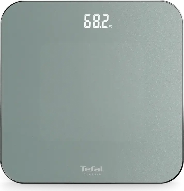 Tefal PP1903V0 Classic Digital Bathroom Scale, Tempered Glass Platform, 180 kg Max Capacity, 0.1 kg Precision, Invisible LED Display