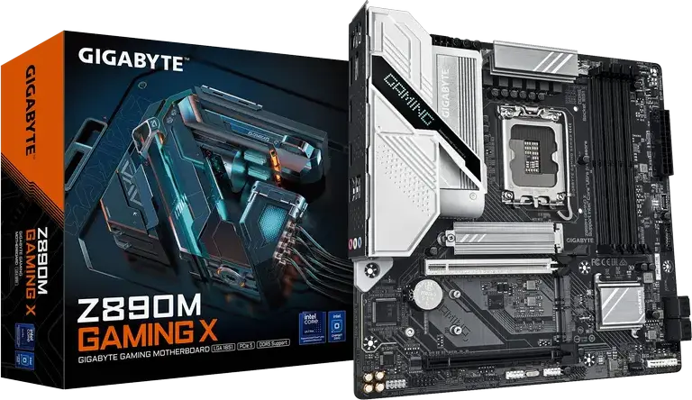 Placa de baza Gigabyte Z890M GAMING X Micro-ATX LGA1851 Chipset Intel Z890 DDR5 9200MHz OC 256GB 3x M.2 PCIe Gen5 2.5GbE HDMI 2.1 DP 2.1