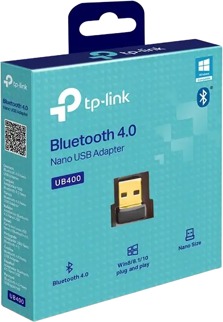TP-Link UB400 Bluetooth 4.0 Nano USB Adapter, BLE Low Energy, Windows 11/10/8.1/8/7/XP Support, Range 10m, Connect up to 7 Devices, Black