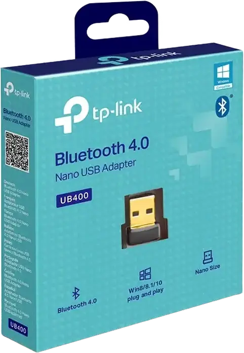 TP-Link UB400 Bluetooth 4.0 Nano USB Adapter, BLE Low Energy, Windows 11/10/8.1/8/7/XP Support, Range 10m, Connect up to 7 Devices, Black