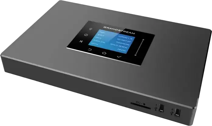 Grandstream UCM6302 IP PBX System, 3000 Users, 450 Concurrent Calls, 2 FXO, 2 FXS, Color LCD Touchscreen, Gigabit Ports, PoE+, GDMS Compatible
