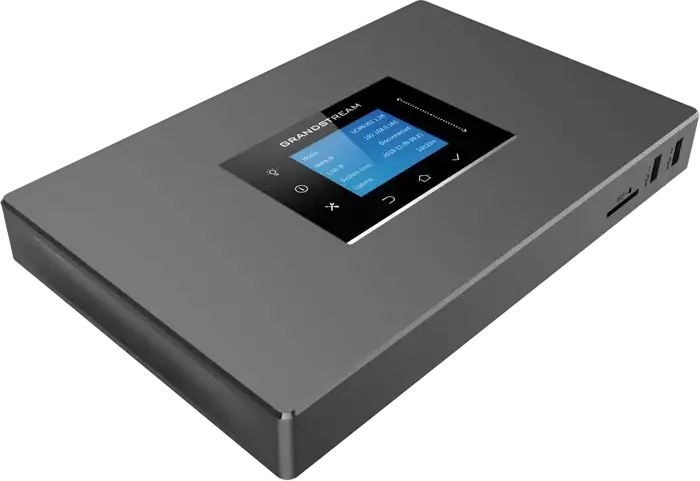 Grandstream UCM6302 IP PBX System, 3000 Users, 450 Concurrent Calls, 2 FXO, 2 FXS, Color LCD Touchscreen, Gigabit Ports, PoE+, GDMS Compatible