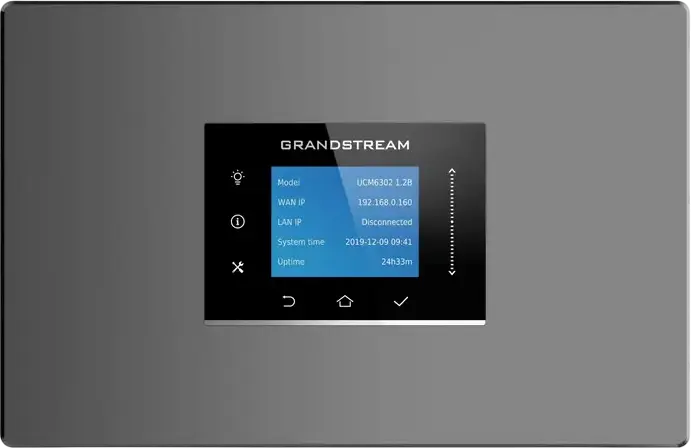 Grandstream UCM6302 IP PBX System, 3000 Users, 450 Concurrent Calls, 2 FXO, 2 FXS, Color LCD Touchscreen, Gigabit Ports, PoE+, GDMS Compatible