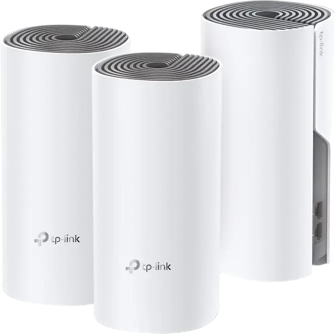 TP-Link Deco E4 Whole Home Mesh Wi-Fi System AC1200 Dual-Band Wi-Fi 5, 3-pack, Seamless Roaming, MU-MIMO, Beamforming, Parental Controls, White