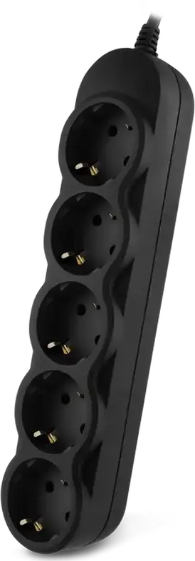 SVEN EX-I5 UPS Extension Cord, 5 Schuko CEE 7/4 EU Outlets, IEC-320 C14 Input, 1.8m Cable, 2300W Max Load, Fire Resistant Case, Wall Mountable, Black