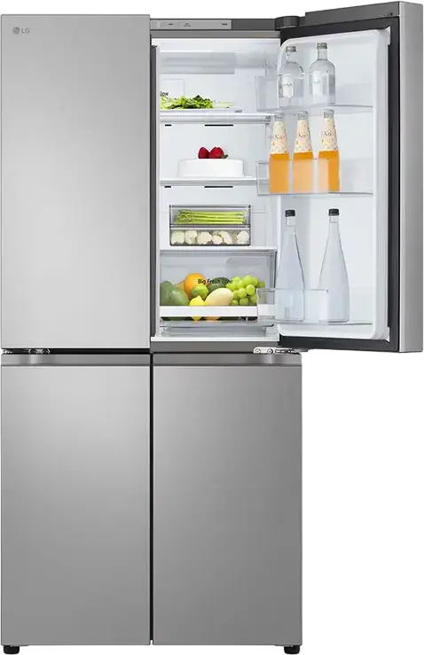 LG GMB860PYDE Side-by-Side Multi-door Refrigerator, 530L Total Capacity, No Frost, Linear Inverter Compressor, DoorCooling+, ThinQ Smart Control, Silver