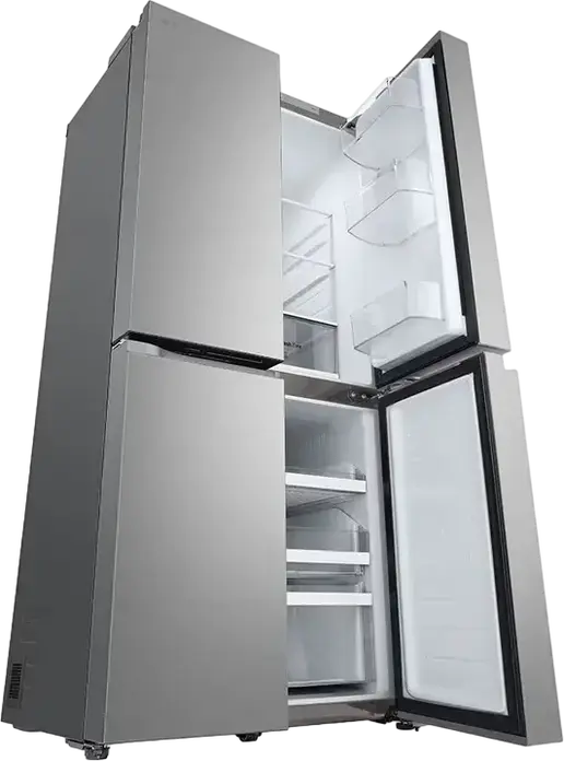 LG GMB860PYDE Side-by-Side Multi-door Refrigerator, 530L Total Capacity, No Frost, Linear Inverter Compressor, DoorCooling+, ThinQ Smart Control, Silver