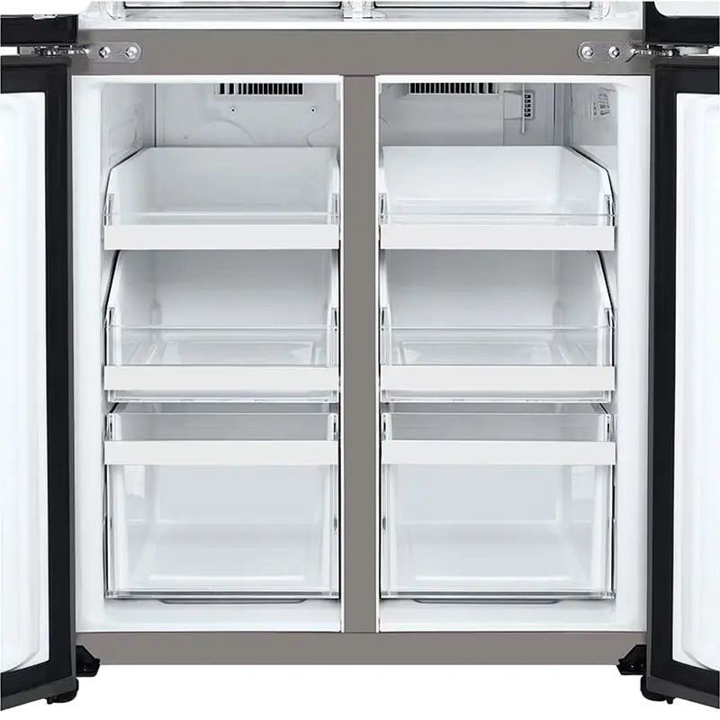 LG GMB860PYDE Side-by-Side Multi-door Refrigerator, 530L Total Capacity, No Frost, Linear Inverter Compressor, DoorCooling+, ThinQ Smart Control, Silver