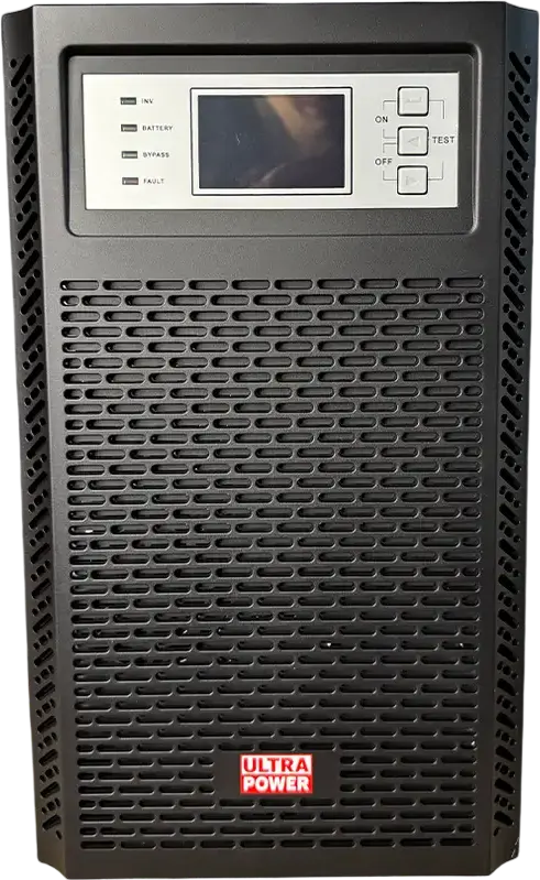 UPS Online Ultra Power PT-2KS/T-2K 2000VA 1800W Tower, Unda Sinusoidala, Ecran LCD, RS-232 USB SNMP, 4x Schuko, Port EPO, Carcasa Metalica Gri