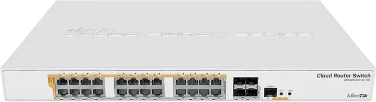 Comutator MikroTik PoE CRS328-24P-4S+RM, Alb