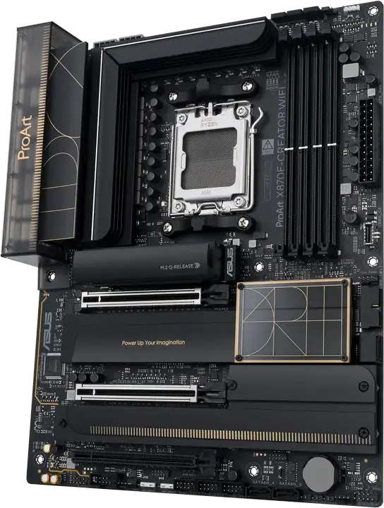 Placa de baza ASUS ProArt X870E-CREATOR WIFI AM5 AMD X870E ATX DDR5 256GB PCIe 5.0 Wi-Fi 7 Ethernet 10Gb USB4 40Gbps pentru Ryzen 9000 8000 7000