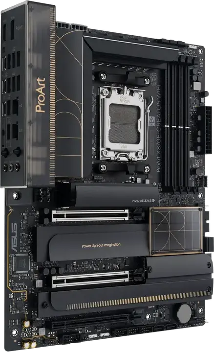 Placa de baza ASUS ProArt X870E-CREATOR WIFI AM5 AMD X870E ATX DDR5 256GB PCIe 5.0 Wi-Fi 7 Ethernet 10Gb USB4 40Gbps pentru Ryzen 9000 8000 7000