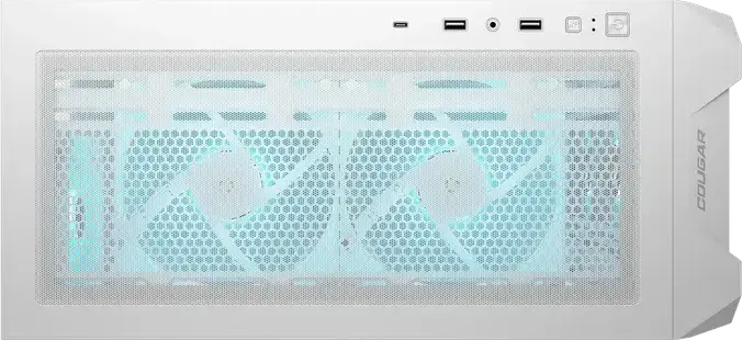 Carcasa Mid Tower Cougar MX600 Air PRO, Albă, Panou frontal Air Mesh, Sticla Temperata, 6 Ventilatoare ARGB PWM, Suport E-ATX, Radiator 360mm, USB-C 3.2 Gen 2
