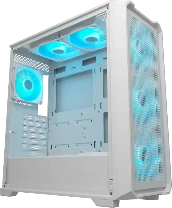 Carcasa Mid Tower Cougar MX600 Air PRO, Albă, Panou frontal Air Mesh, Sticla Temperata, 6 Ventilatoare ARGB PWM, Suport E-ATX, Radiator 360mm, USB-C 3.2 Gen 2