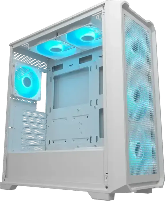 Carcasa Mid Tower Cougar MX600 Air PRO, Albă, Panou frontal Air Mesh, Sticla Temperata, 6 Ventilatoare ARGB PWM, Suport E-ATX, Radiator 360mm, USB-C 3.2 Gen 2
