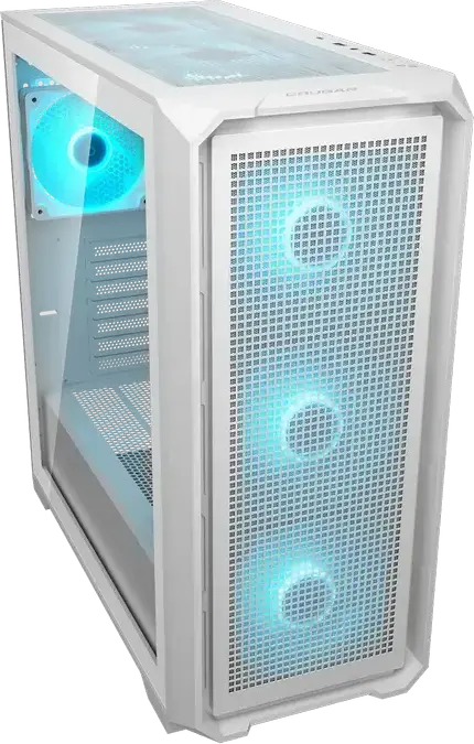 Carcasa Mid Tower Cougar MX600 Air PRO, Albă, Panou frontal Air Mesh, Sticla Temperata, 6 Ventilatoare ARGB PWM, Suport E-ATX, Radiator 360mm, USB-C 3.2 Gen 2