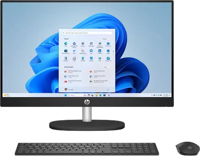 HP 24-cr2088ci All-in-One PC, 23.8" FHD IPS, Intel Core Ultra 5 225T, 16GB DDR5, 512GB SSD, Intel Iris Xe, Black, FreeDOS, Wireless Keyboard and Mouse