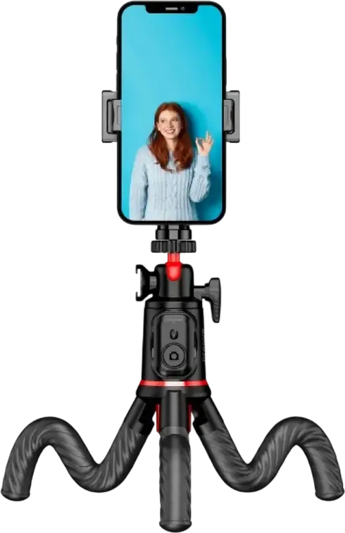 Stick Selfie si Tripod Flexibil Portabil Proove, Cap Sferic 3D, Telecomanda Bluetooth, Aluminiu si ABS, Inaltime 34.5-65.8 cm, Negru