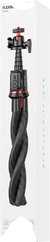 Stick Selfie si Tripod Flexibil Portabil Proove, Cap Sferic 3D, Telecomanda Bluetooth, Aluminiu si ABS, Inaltime 34.5-65.8 cm, Negru