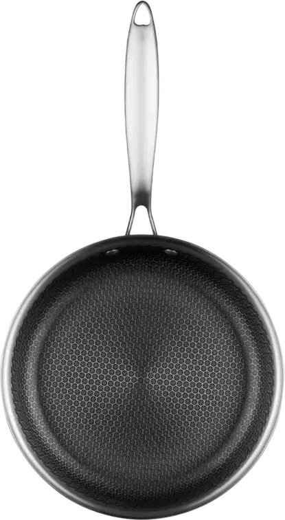 Ardesto AR0720BS Black Mars Avior Fry Pan 24 cm, Triply Stainless Steel, PFLUON Non-Stick Coating, Induction Compatible, Gray/Black