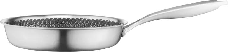 Ardesto AR0720BS Black Mars Avior Fry Pan 24 cm, Triply Stainless Steel, PFLUON Non-Stick Coating, Induction Compatible, Gray/Black