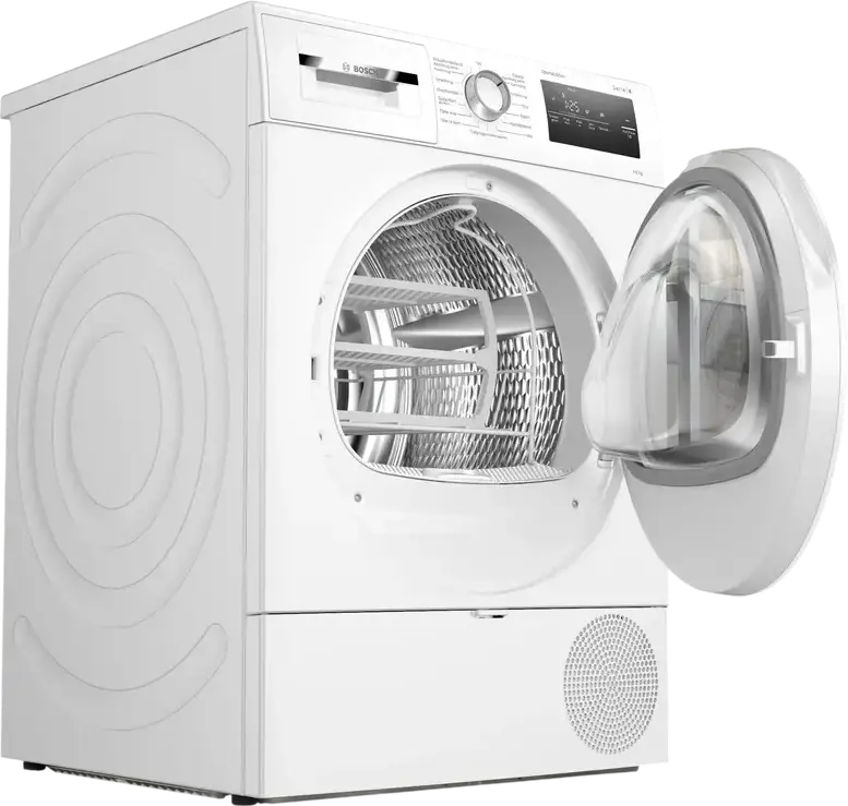 Bosch Serie 4 WTH8520MNL Heat Pump Tumble Dryer, 8kg Capacity, Energy Class D, Auto Dry, SuperShort 40min Program, White, Front Loading