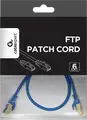 Патч-корд Cablexpert PP6 Cat6 FTP 0.5м Синий RJ45 Позолоченные контакты AWG26 Экранированный 250МГц с защитой Snagless