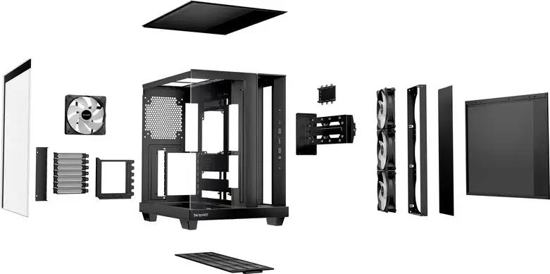 Корпус be quiet! Light Base 500 LX Midi-Tower, Черный, ATX/M-ATX/Mini-ITX, 4 вентилятора Light Wings LX 120мм PWM, ARGB-концентратор, стеклянные панели